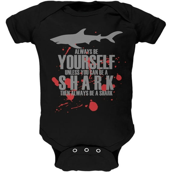 Always Be Yourself Shark Bloody Black Soft Baby One Piece - 3-6 months