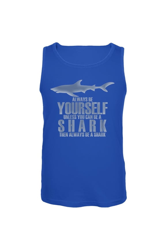 Always Be Yourself Shark Mens Tank Top Royal MD