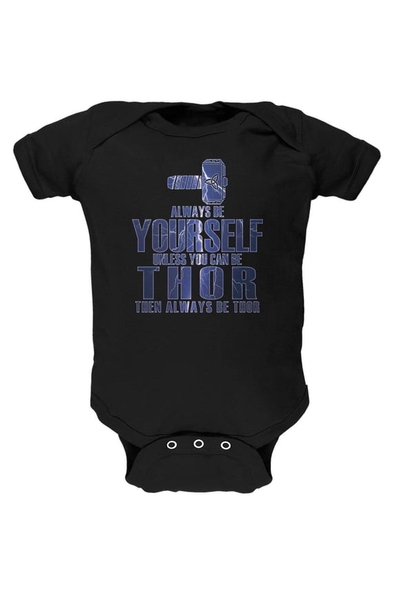 Always Be Yourself Thor Black Soft Baby One Piece - 18-24 months