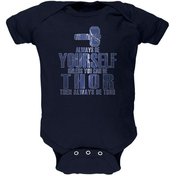 Always Be Yourself Thor Navy Soft Baby One Piece - 18-24 months