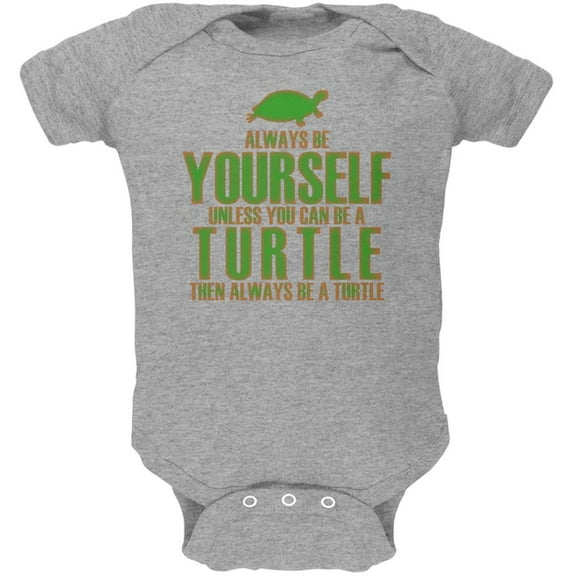 Always Be Yourself Turtle Soft Baby One Piece Heather 12-18 M