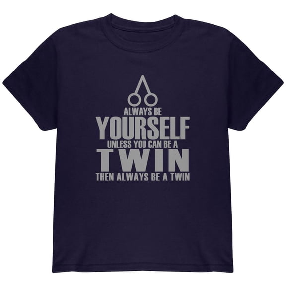 Always Be Yourself Twin Youth T Shirt Navy YMD