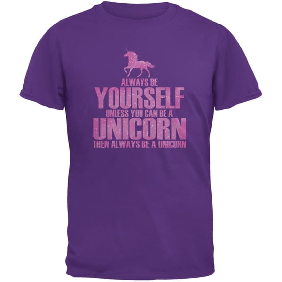 Always Be Yourself Unicorn Purple Youth T-Shirt - Medium(10/12)