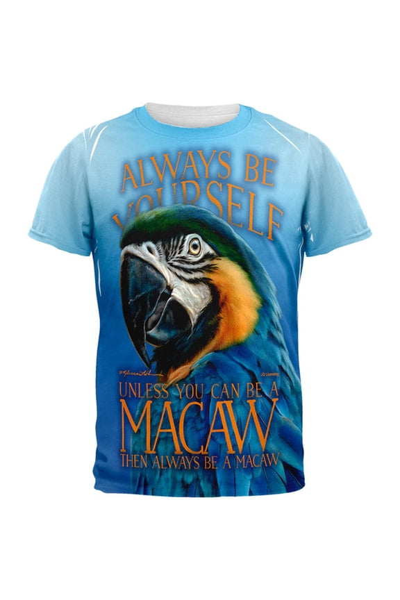 Always Be Yourself Unless Exotic Blue Macaw All Over Mens T Shirt