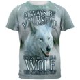 thumbnail image 1 of Always Be Yourself Unless White Wolf All Over Mens T Shirt, 1 of 2