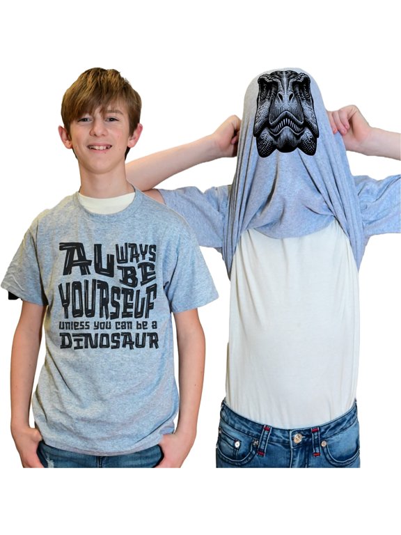 Always Be Yourself Unless You Can Be A Dinosaur Flip Shirt - Funny T-Rex Face Flip Tee T-Shirt
