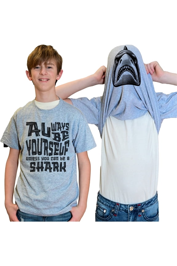 Always Be Yourself Unless You Can Be A Shark Flip Shirt - Funny Great White Shark Face Flip Tee T-Shirt