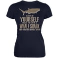 thumbnail image 1 of Always Be Yourself Whale Shark Navy Juniors Soft T-Shirt - Small, 1 of 1