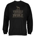 thumbnail image 1 of Always Be Yourself Wolf Black Adult Sweatshirt, 1 of 1