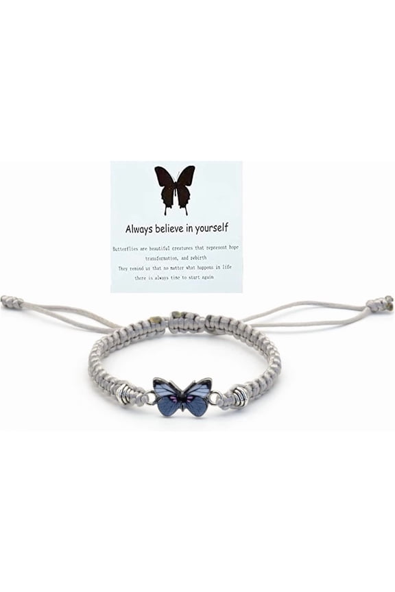 Always Believe in Yourself Butterfly Bracelet Adjustable String Butterfly Bracelets Cute Butterfly Charm Bracelets Bracelet Suitable For Women Butterfly Jewelry
