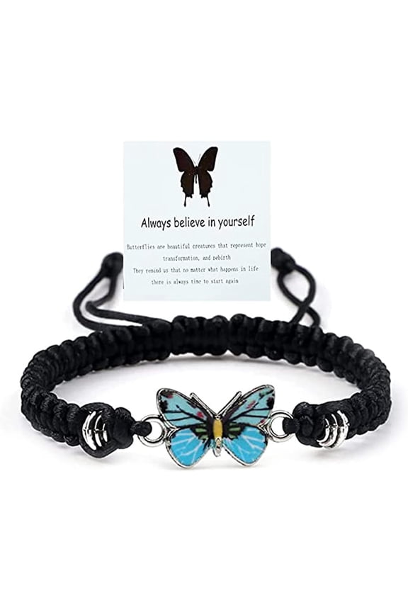 Always Believe in Yourself Butterfly Bracelet Adjustable String Butterfly Bracelets Cute Butterfly Charm Bracelets Bracelet Suitable For Women Butterfly Jewelry