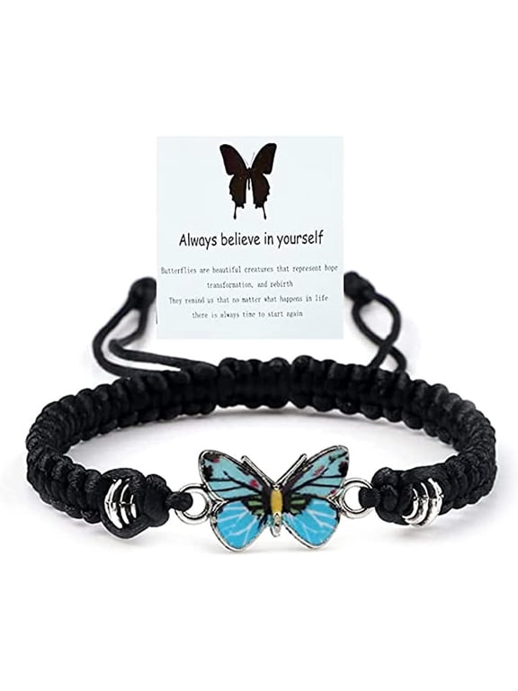 Always Believe in Yourself Butterfly Bracelet Adjustable String Butterfly Bracelets Cute Butterfly Charm Bracelets Bracelet Suitable For Women Butterfly Jewelry