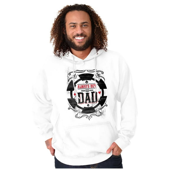 Always Bet On Dad Gambling Chip Men's Big & Tall Graphic Hoodie Brisco Brands 2X