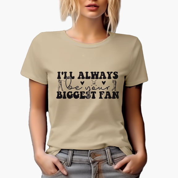 Always Biggest Fan Quote to Support a Golf Player, Golfing or Golfer Themed Merch Gift, Tan T-Shirt, S