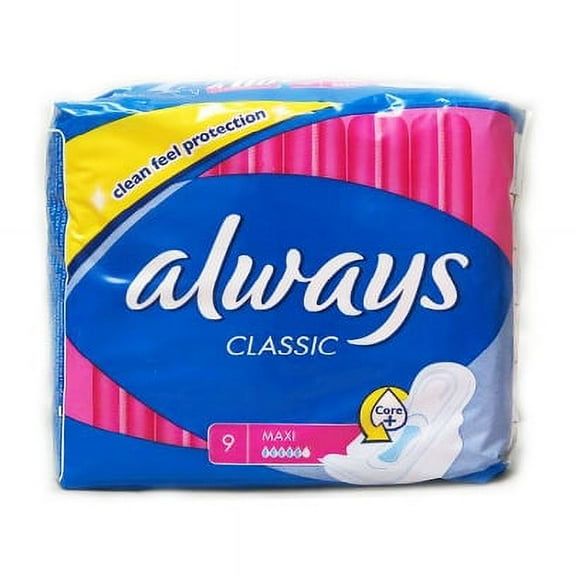 Always Classic (Size 2) Sanitary Napkins with Wings - 9 Pieces