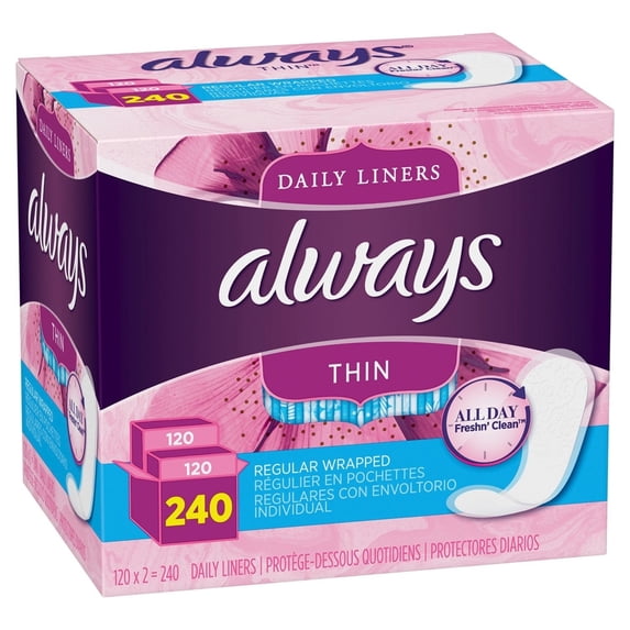 Always Dailies Thin Liners (240 Count)