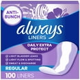 thumbnail image 1 of Always Daily Extra Protect Panty Liners, Regular Length, Unscented, 100 Count, 1 of 13