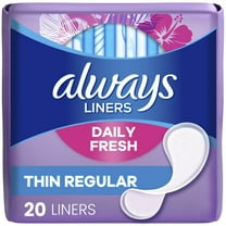 Always Daily Fresh Thin Panty Liners, Regular Absorbency, Unscented, 20 Count