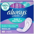 thumbnail image 1 of Always Daily Protect Panty Liners, Regular Length, Unscented, 48 Count, 1 of 14