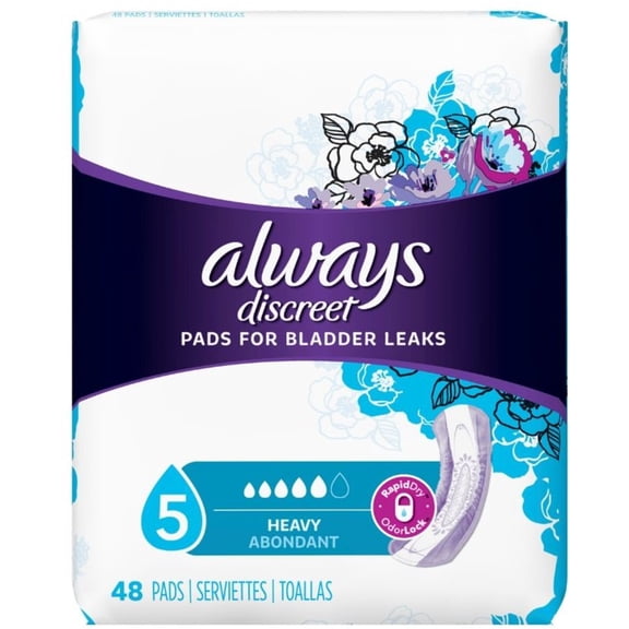 Always Discreet Absorbency Incontinence Pads, Regular 48 ea (Pack of 6)