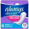 Always Discreet Adult Incontinence Pads for Women, Moderate Absorbency