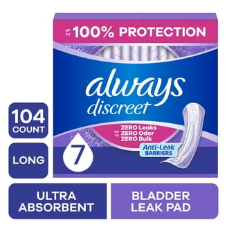 Always Discreet Pads, Ultra Absorbency, Long Length, 104 Count