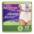 thumbnail image 1 of Always Discreet Adult Incontinence & Postpartum Underwear For Women, Classic Cut, Size Large, Maximum Absorbency, Disposable, 17 Count, 1 of 7