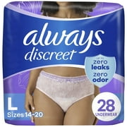Always Discreet Adult Incontinence Underwear for Women, L, 28 CT
