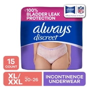 Always Discreet - Adult Diapers for Women Size XL/XXL, 15 Count