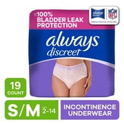 Always Discreet - Adult Diapers for Women Size S/M, 19 Count