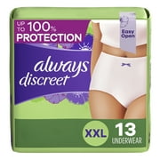 Always Discreet Adult Incontinence Underwear for Women, XXL, 13 CT
