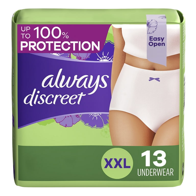 Always Discreet Adult Incontinence Underwear for Women, XXL, 13 CT