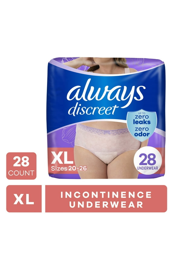 Adult Incontinence Underwear for Women and Postpartum Underwear, XL, Up to 100% Bladder Leak Protection, 28 Count