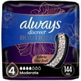 thumbnail image 1 of Always Discreet Boutique Incontinence Pads, for Bladder Leaks, Moderate Absorbency, Regular Length, 144 Count, 1 of 11