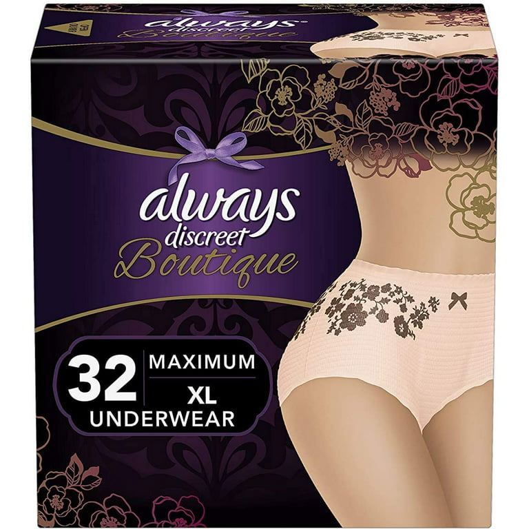 .com: Always Discreet Incontinence & Postpartum Incontinence Underwear  for Women, Large, Overnight Maximum, Disposable, 14 Count (Pack of 3) :  Health & Household
