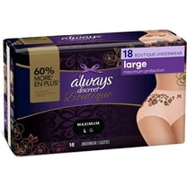 Always Discreet, Incontinence & Postpartum Underwear for Women, Maximum,  Large 56 ct 