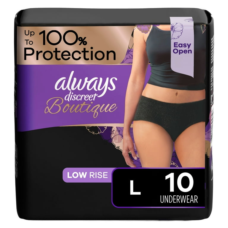 Always Discreet Boutique Incontinence, Maximum Protection, Large, 10  Underwear (Pack of 2)