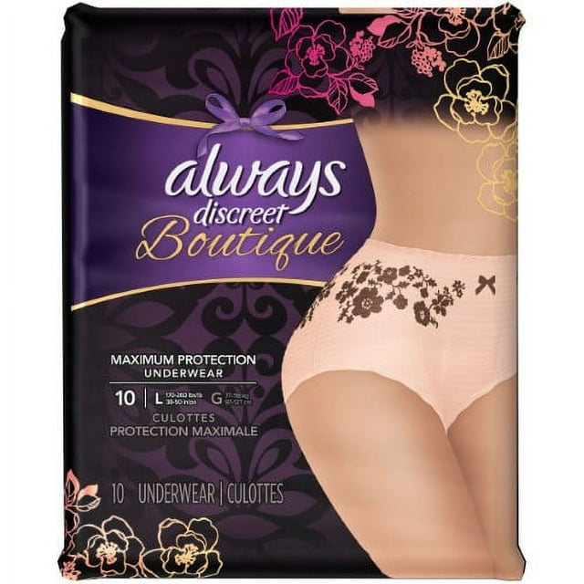 Always Discreet Boutique Incontinence Underwear for Women, (Pack of 3)