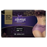 Always Discreet Boutique Max Protect Incontinence Underwear, Purple, S/M, 20 ct