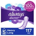 thumbnail image 1 of Always Discreet Heavy Absorbency Incontinence Pads, Long Length, 117 ct, 1 of 9