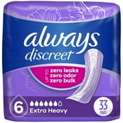 Always Discreet Incontinence Pads, Extra Heavy Absorbency, Regular, 33 Ct