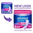 thumbnail image 1 of Always Discreet Adult Incontinence Pads for Women, Heavy Absorbency, Long Length, Postpartum Pads, 39 Count, 1 of 12
