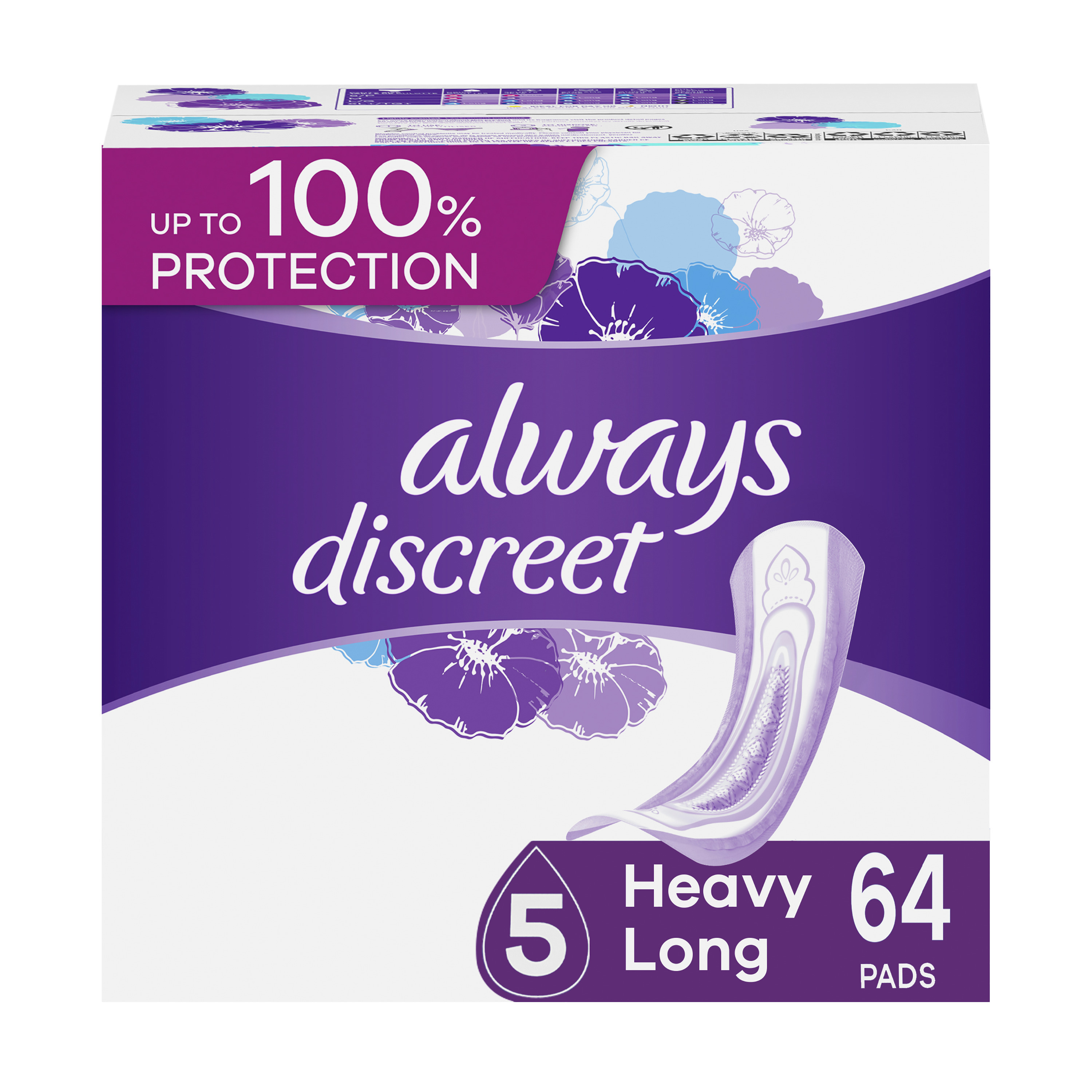 Equate Options Women's Incontinence Pads, Maximum Absorbency, Long
