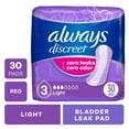 thumbnail image 1 of Always Discreet Adult Incontinence Pads for Women, Light Absorbency, Regular Length, Postpartum Pads, 30 Count, 1 of 14