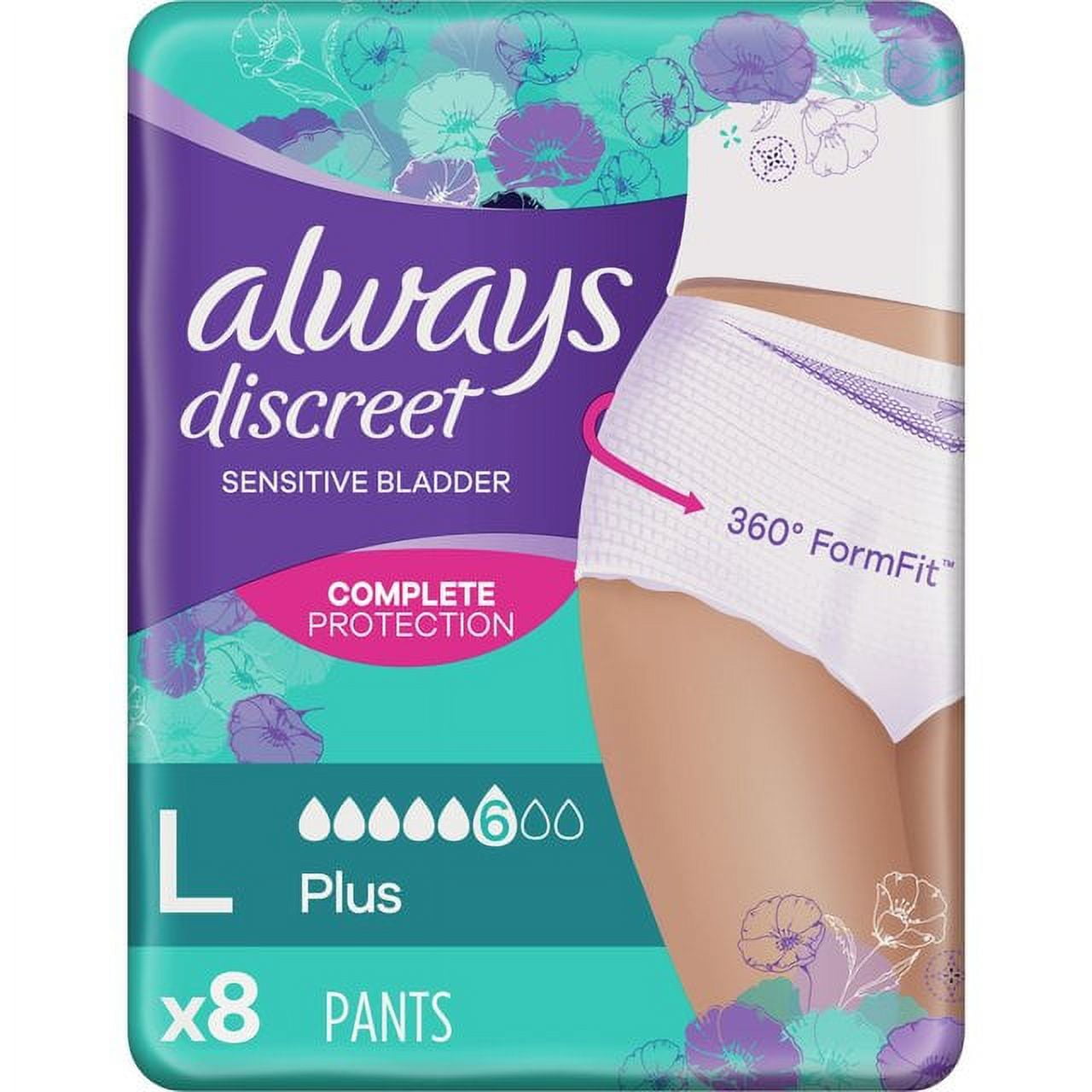 Always Discreet Incontinence Pants Plus Large Women (8) - Compare Prices &  Where To Buy 