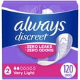 Always Discreet Incontinence Panty Liners, 2, Very Light, Lightly