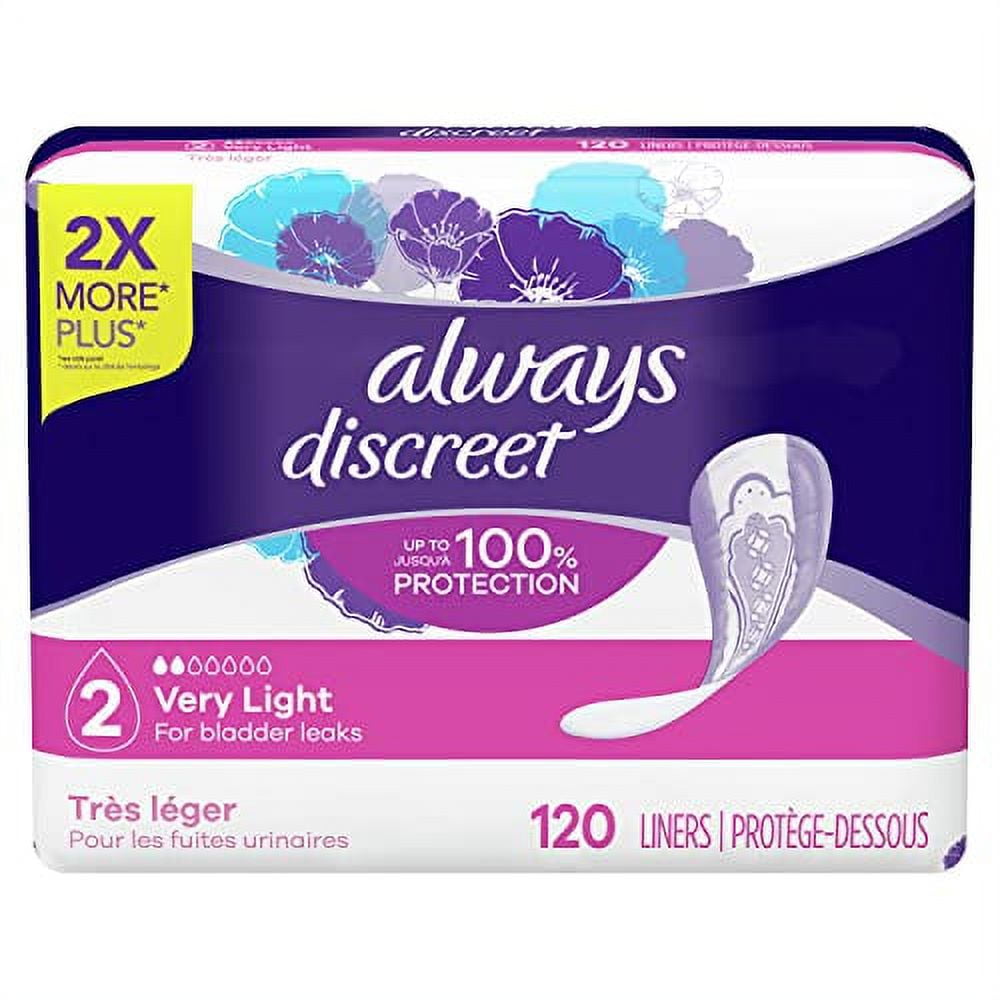 Always Discreet, Incontinence & Postpartum Liners For Women, Size 2