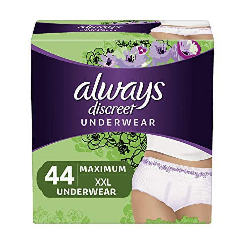 GetUSCart- Always Discreet Boutique Incontinence & Postpartum Incontinence  Underwear for Women, Large, 36 Count, FSA HSA Eligible, Maximum Protection,  Disposable (18 Count, Pack of 2 - 36 Count Total)