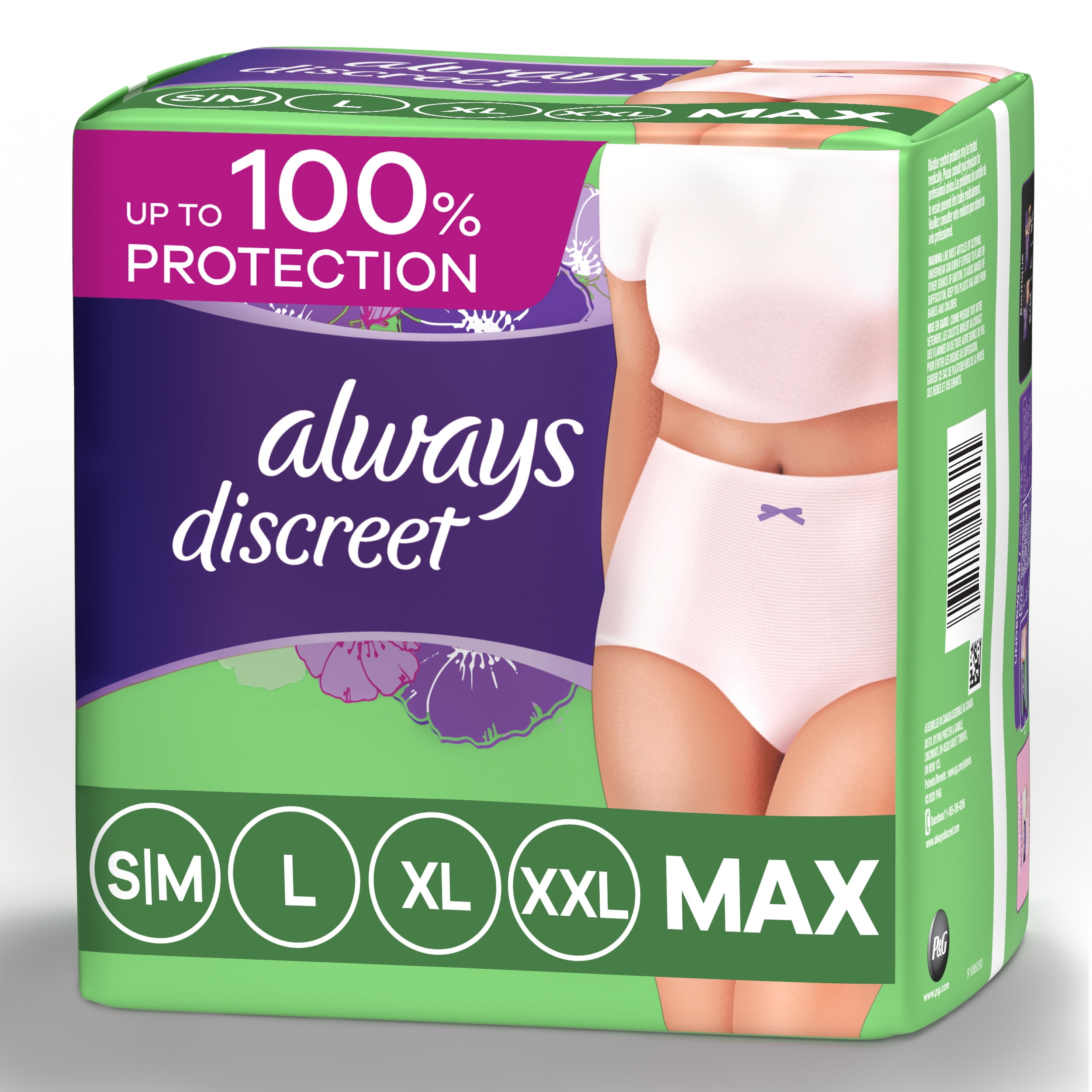 Always Discreet Incontinence Underwear for Women Maximum Absorbency, XL, 30  Ct