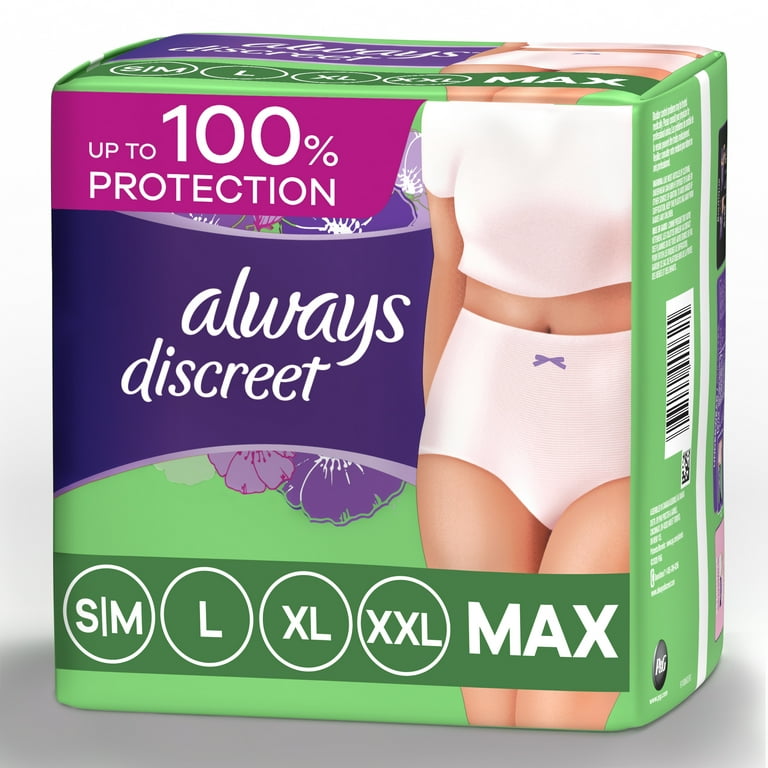 Womens Adult Incontinence Panties - Assorted Colors - 20 Oz. Pad - 3 Pack -  2X : : Health & Personal Care